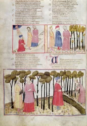 Virgil nimmt Abschied und der Göttliche Wald, aus der Göttlichen Komödie von Dante Alighieri (1265-1321)