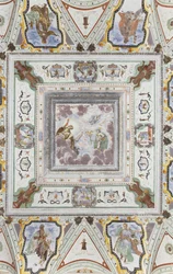 Raum des Jupiter und Merkur: Jupiter, Merkur und Amor, umgeben von den vier Jahreszeiten