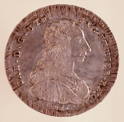 Silberne Piastra aus Neapel: Herrschaft von Karl III. von Spanien (1716-1788) und Porträt