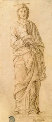 St. Johannes der Evangelist, zugeschrieben entweder Giovanni Bellini (ca. 1430-1516) oder Andrea Mantegna (1430-1516)