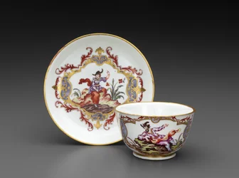 Teeschale und Untertasse, ca. 1755