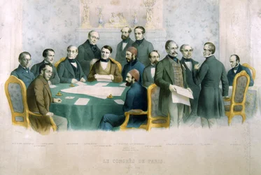Der Kongress von Paris, März 1856, Illustration aus Die Geschichte Italiens