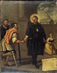 Der selige Garcia Martinez (Garcia Martinez verwundet), neapolitanische Schule