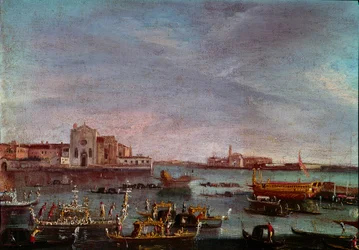Die Regatta auf dem Canal Grande in Venedig Anonymes Gemälde des 18. Jahrhunderts Venedig, Museo Correr