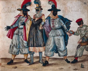 Venezianische Maskenfiguren während des Karnevals