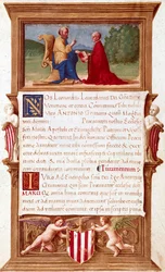 Venedig: Kommission von Dogen Antonio Grimani (1434-1523), Prokurator von San Marco. Manuskriptseite aus dem 16. Jahrhundert. Venedig, Museo Correr