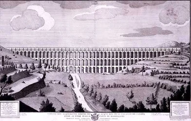 Ansicht des Aquädukts, das Wasser zum Palazzo di Caserta von Maddaloni führt