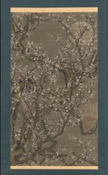 Weiße Pflaumenblüten und Mond