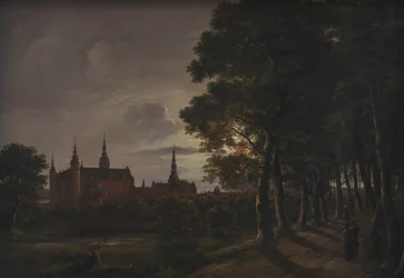 Schloss Frederiksborg bei Mondschein