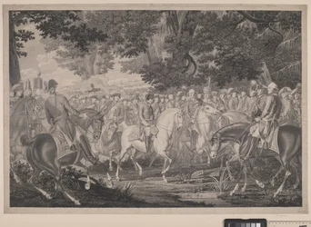 Friedrich der Große reitet nach einer Revue in Potsdam nach Hause