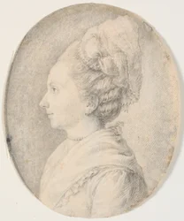 Frauenporträt. Profil nach links