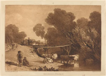 Brücke und Kühe