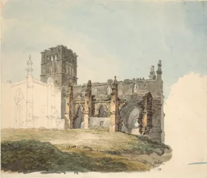 Die zerstörte Abtei in Haddington, ca. 1794