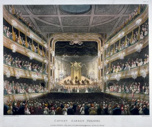 Innenansicht des Covent Garden Theaters, Bow Street, Westminster, London, 1808