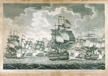 Ansicht der britischen Flotte unter dem Kommando von Admiral Duncan