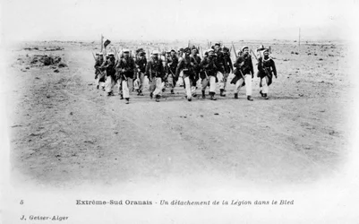 Eine Abteilung der französischen Fremdenlegion in der Sahara, Algerien, ca. 1905