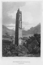 Denkmal in Bewcastle, Northumberland (Stich)