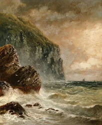 Meereslandschaft mit Klippe