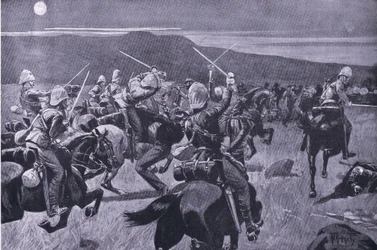 Mondscheinangriff der 19. Husaren bei Steenkampberg, Illustration aus 