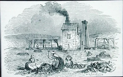 Brechen und Sortieren von Kupfererzen aus 