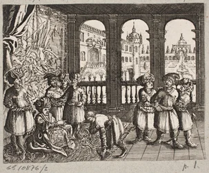 Illustration zu Adam Olearius, „Persianischer Rosenthal von einem Sinnreichen Poeten Schich Saadi“, Schleswig 1660