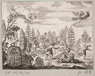 Illustration zu Adam Olearius, „Persianischer Rosenthal von einem Sinnreichen Poeten Schich Saadi […]“, Schleswig 1660