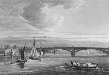 Neue Eisenbrücke über die Themse von der Queen Street
