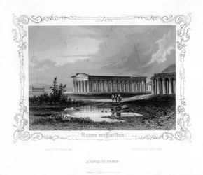 Ruinen von Paestum, Italien, 19. Jahrhundert