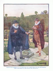 Bacon wurde meist von einem Herrn seines Haushalts begleitet, aus Englische Literatur, veröffentlicht von T C & EC Jack, ca. 1920