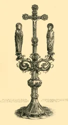 Verzweigtes Altarkreuz, 14.-15. Jahrhundert, 1881