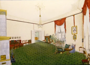 Wohnzimmer im Schloss Ballenstedt in Sachsen-Anhalt