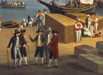 Detail aus der Ansicht des Hafens von Messina vom Palazzo del Senato