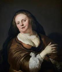 Tronie einer Frau mit schwarzem Schleier