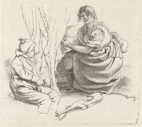 Melkende Frau