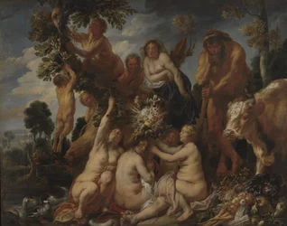 Achelous von Herkules besiegt. Der Ursprung des Füllhorns. (Allegorie der Fruchtbarkeit)