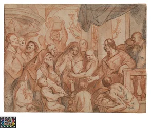 Christus und die Ehebrecherin, vorbereitende Skizze, Rückseite: Die Gefangennahme von Christus