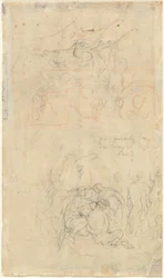 Blatt mit Studien des betrunkenen Pan und Nymphen [verso]