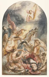 Die Bekehrung des Saulus mit Christus und dem Kreuz