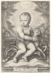 Sitzendes Christuskind mit Lamm