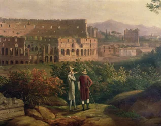 Johann Wolfgang von Goethe (1749-1832) besucht das Kolosseum in Rom, ca. 1790