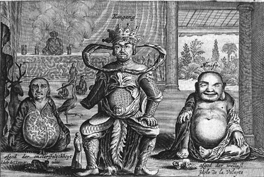 Chinesische Götter einschließlich Shou-hsing, der Gott der Langlebigkeit, aus einem Bericht einer niederländischen Gesandtschaft nach China