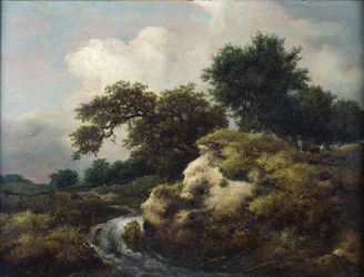 Landschaft mit Düne und kleinem Wasserfall