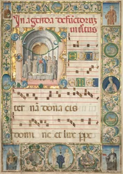 Blatt aus einem Graduale: Initiale (R) mit Messe für die Toten (recto)