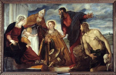 Die Jungfrau und das Kind mit der heiligen Katharina, dem heiligen Augustinus, dem heiligen Markus und dem heiligen Johannes dem Täufer