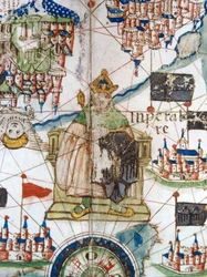 Heiliger Römischer Kaiser, Detail einer Renaissance-Karte von Europa, Jacopo Russo