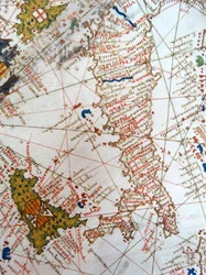 Italien und Sizilien von einer Renaissance-Karte von Europa, nach Jacopo Russo, 1528