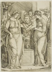 Opfer an Priapus, die größere Platte