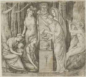 Opfer an Priapus, die kleinere Platte