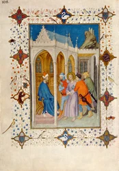 MS 11060-11061 Stunden des Kreuzes: Prime, Christus vor Pilatus, aus den 