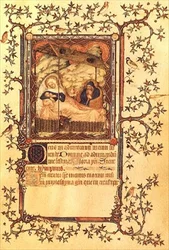 Ms Lat 18014 fol.38 Die Geburt Christi, aus Les Petites Heures de Duc de Berry, ca. 1385-90
